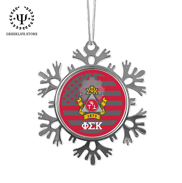 Phi Sigma Kappa Christmas Ornament - Snowflake Metal