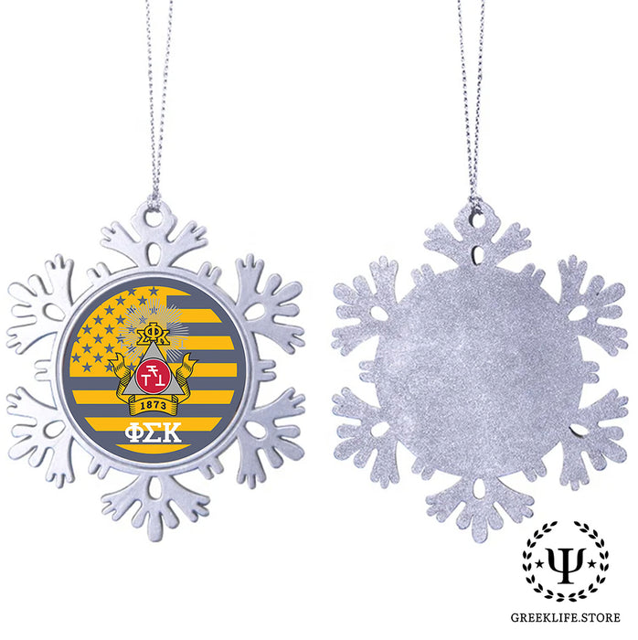 Phi Sigma Kappa Christmas Ornament - Snowflake Metal