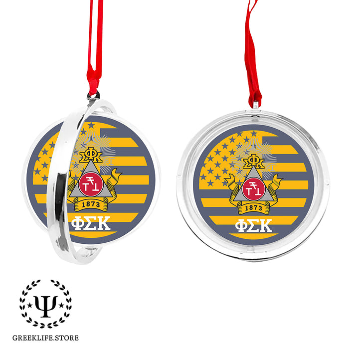 Phi Sigma Kappa Christmas Reversible Flat Round Ornament