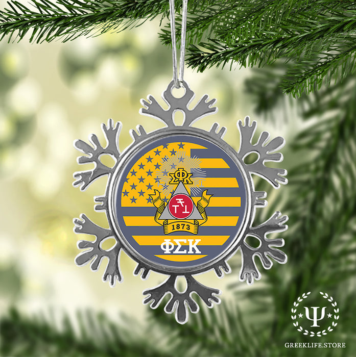 Phi Sigma Kappa Christmas Ornament - Snowflake Metal