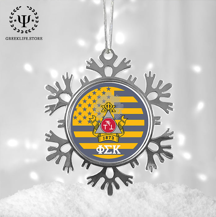 Phi Sigma Kappa Christmas Ornament - Snowflake Metal