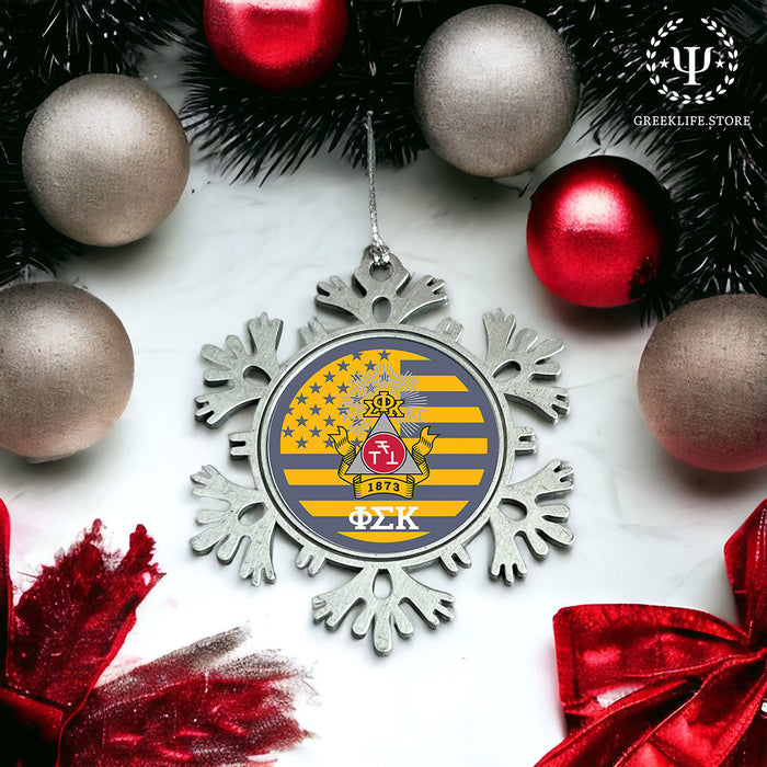 Phi Sigma Kappa Christmas Ornament - Snowflake Metal