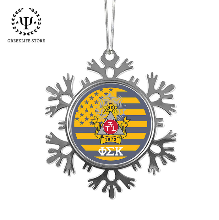 Phi Sigma Kappa Christmas Ornament - Snowflake Metal