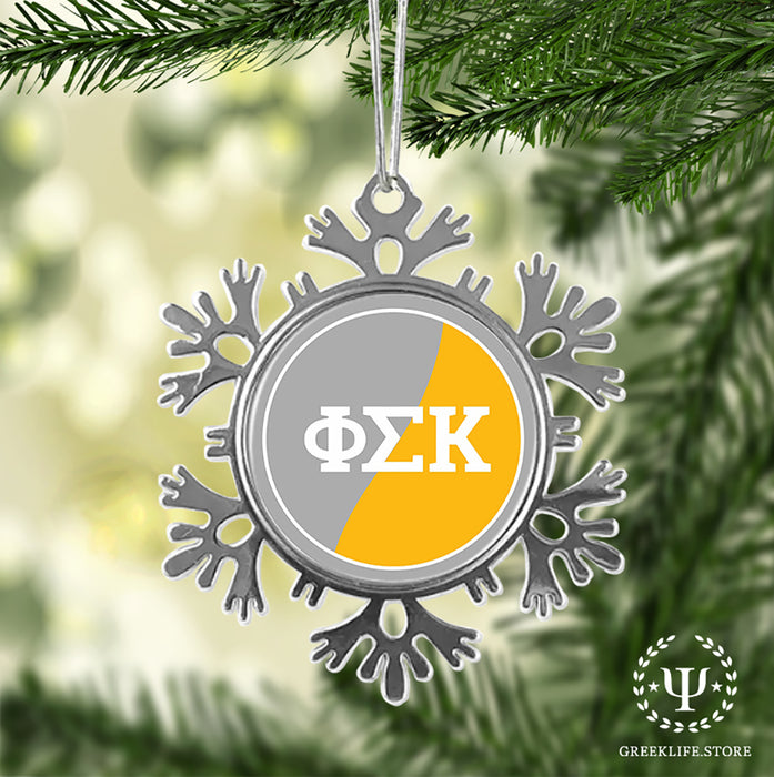 Phi Sigma Kappa Christmas Ornament - Snowflake Metal