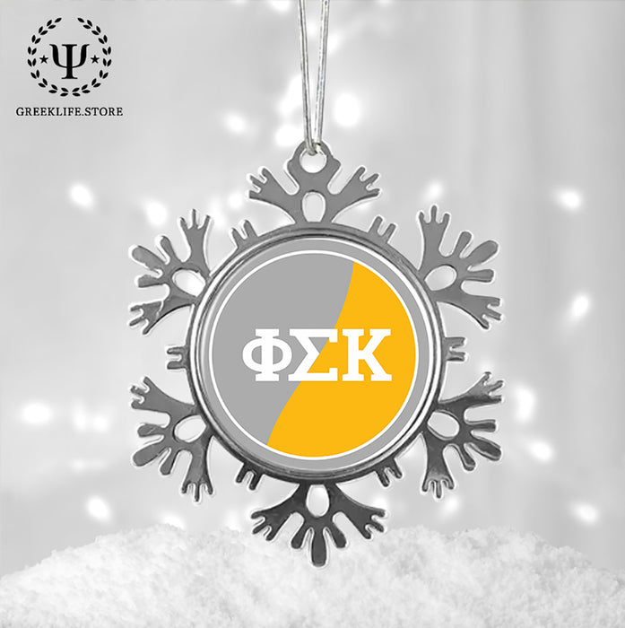 Phi Sigma Kappa Christmas Ornament - Snowflake Metal