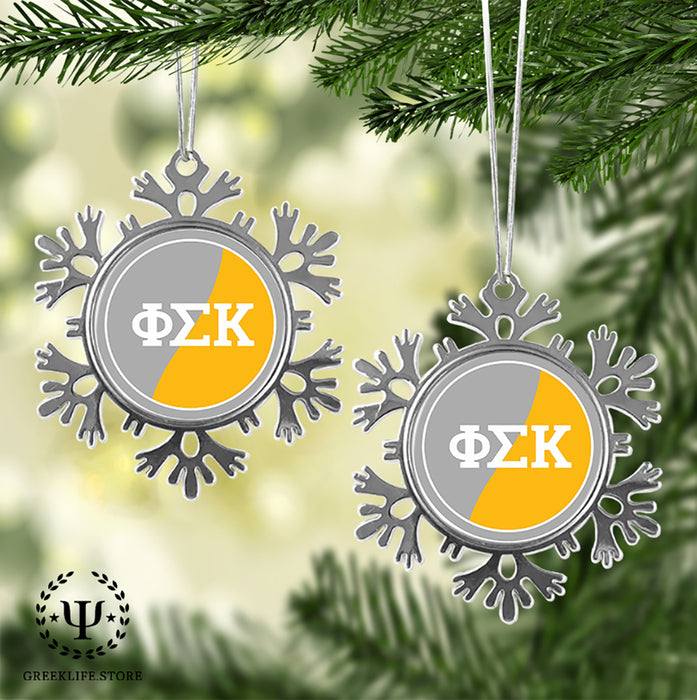 Phi Sigma Kappa Christmas Ornament - Snowflake Metal