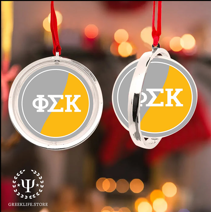 Phi Sigma Kappa Christmas Reversible Flat Round Ornament