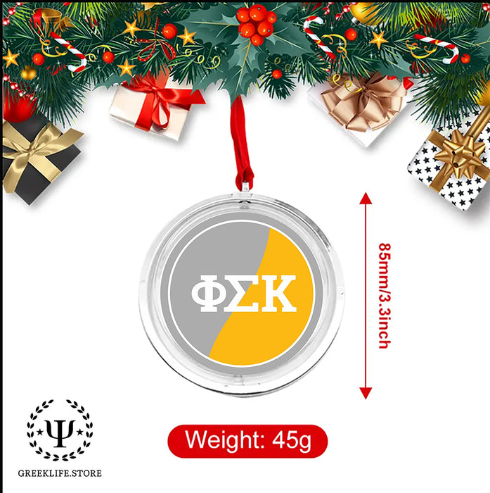 Phi Sigma Kappa Christmas Reversible Flat Round Ornament