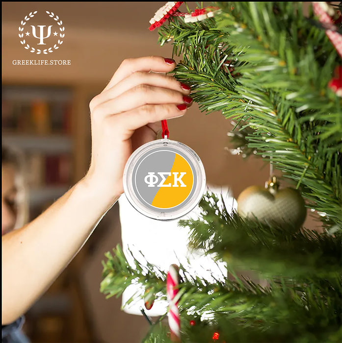 Phi Sigma Kappa Christmas Reversible Flat Round Ornament