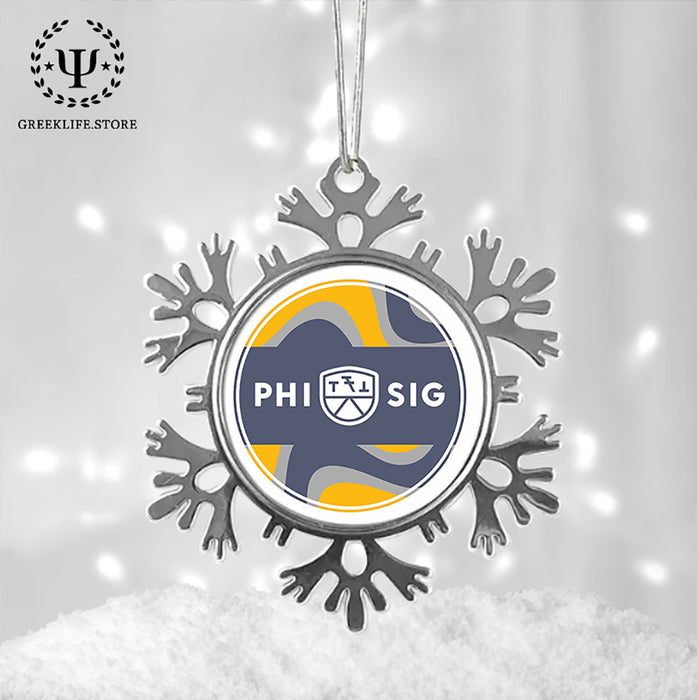 Phi Sigma Kappa Christmas Ornament - Snowflake Metal