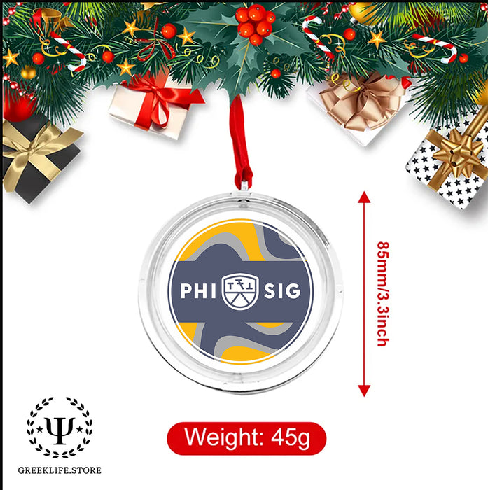 Phi Sigma Kappa Christmas Reversible Flat Round Ornament