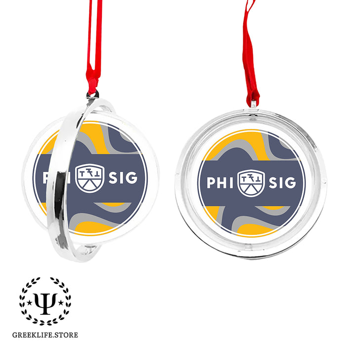 Phi Sigma Kappa Christmas Reversible Flat Round Ornament
