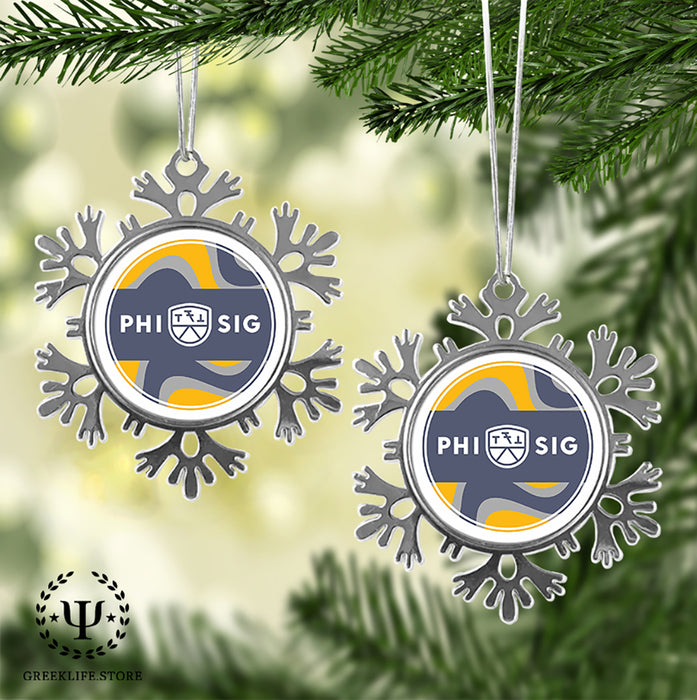 Phi Sigma Kappa Christmas Ornament - Snowflake Metal