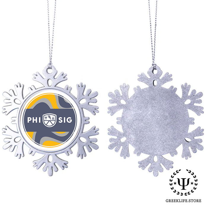 Phi Sigma Kappa Christmas Ornament - Snowflake Metal