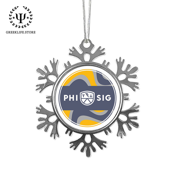 Phi Sigma Kappa Christmas Ornament - Snowflake Metal