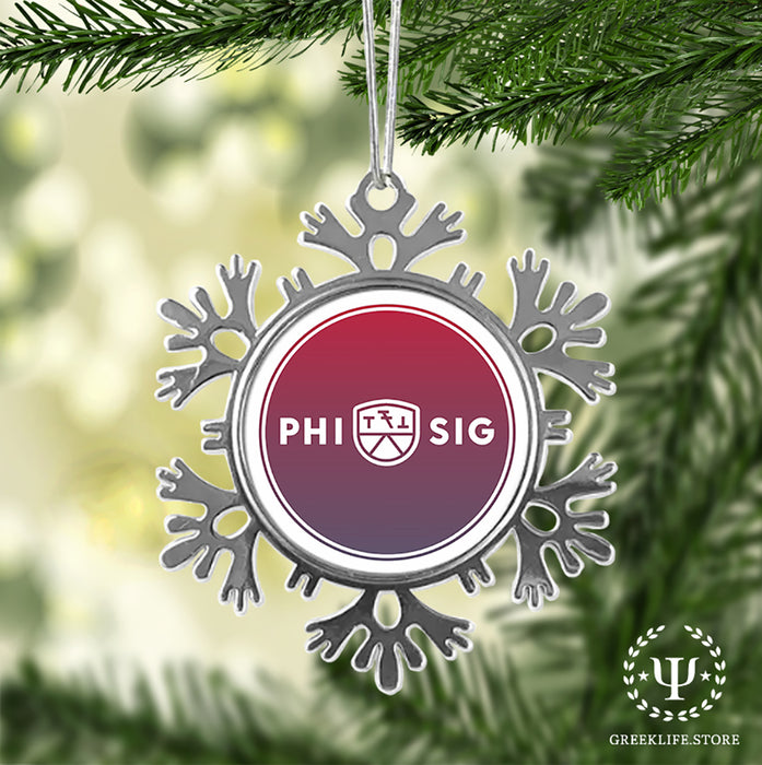 Phi Sigma Kappa Christmas Ornament - Snowflake Metal