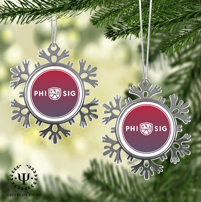 Phi Sigma Kappa Christmas Ornament - Snowflake Metal