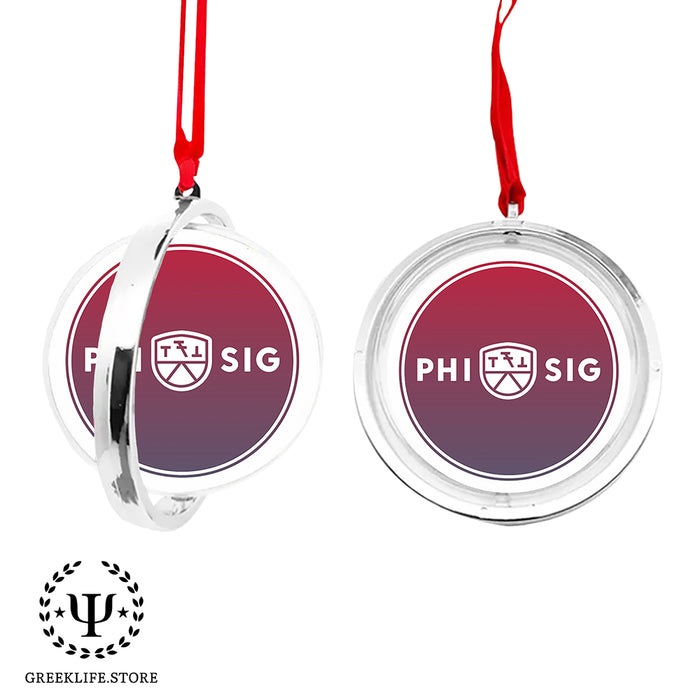 Phi Sigma Kappa Christmas Reversible Flat Round Ornament