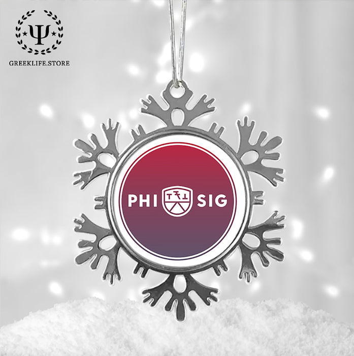 Phi Sigma Kappa Christmas Ornament - Snowflake Metal