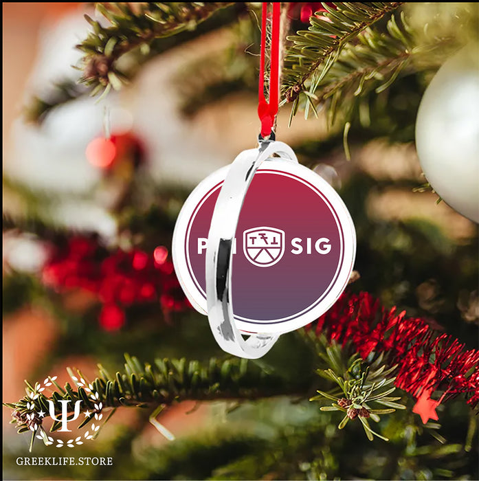 Phi Sigma Kappa Christmas Reversible Flat Round Ornament