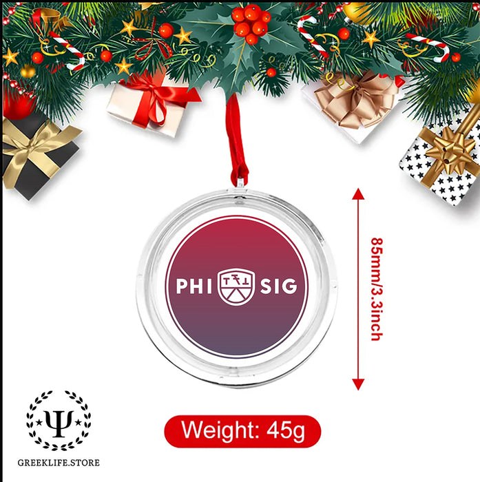Phi Sigma Kappa Christmas Reversible Flat Round Ornament