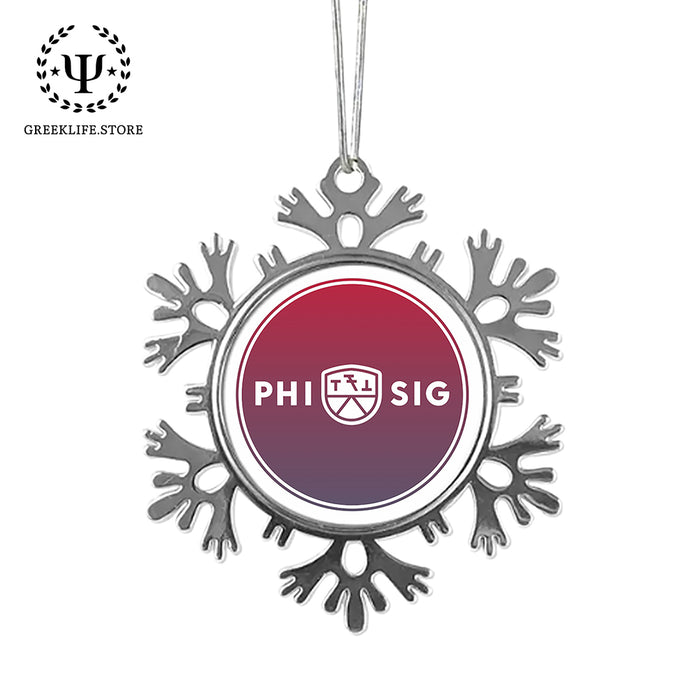 Phi Sigma Kappa Christmas Ornament - Snowflake Metal