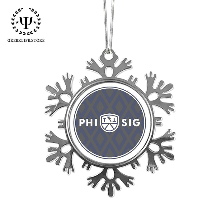 Phi Sigma Kappa Christmas Ornament - Snowflake Metal