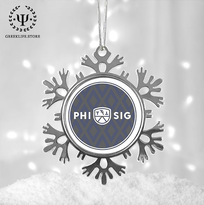 Phi Sigma Kappa Christmas Ornament - Snowflake Metal