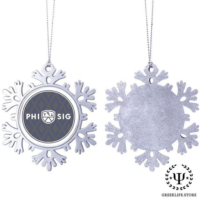 Phi Sigma Kappa Christmas Ornament - Snowflake Metal