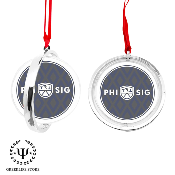 Phi Sigma Kappa Christmas Reversible Flat Round Ornament