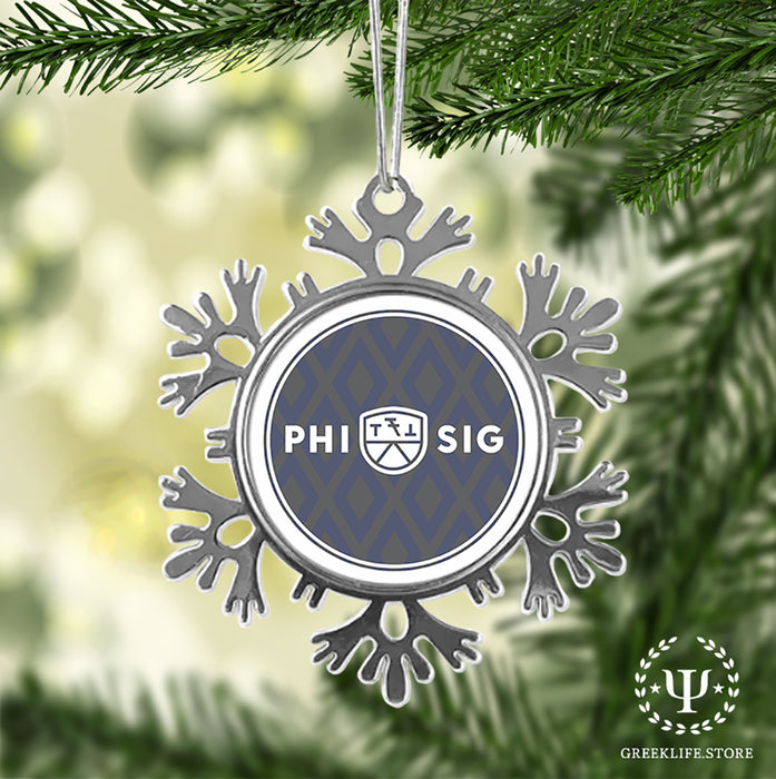 Phi Sigma Kappa Christmas Ornament - Snowflake Metal