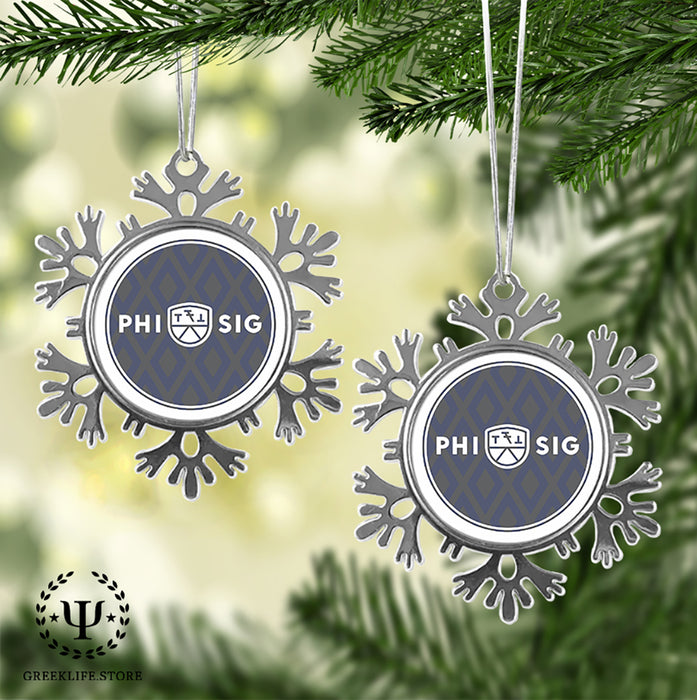 Phi Sigma Kappa Christmas Ornament - Snowflake Metal