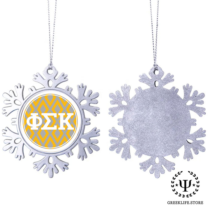 Phi Sigma Kappa Christmas Ornament - Snowflake Metal