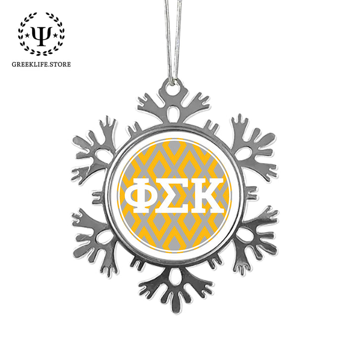 Phi Sigma Kappa Christmas Ornament - Snowflake Metal