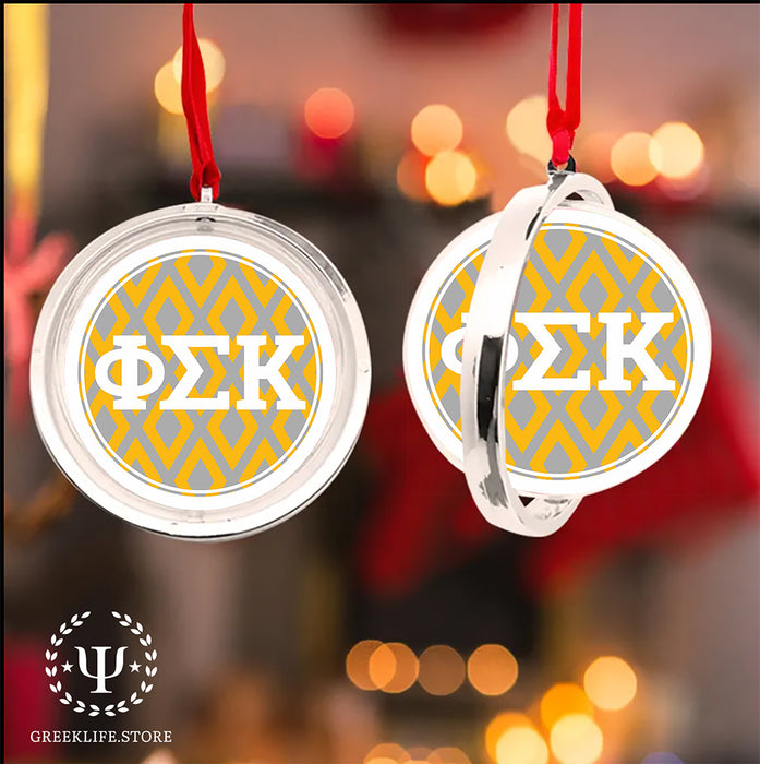Phi Sigma Kappa Christmas Reversible Flat Round Ornament