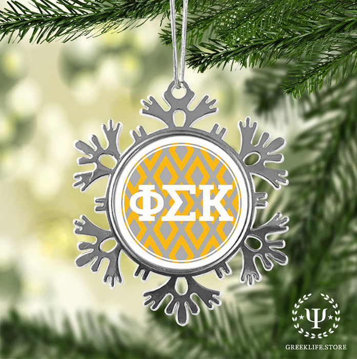 Phi Sigma Kappa Christmas Ornament - Snowflake Metal