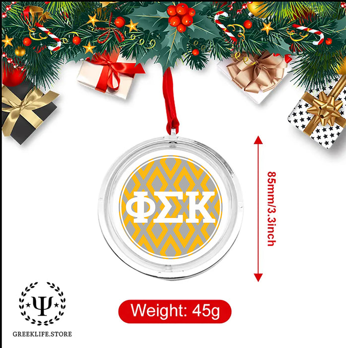 Phi Sigma Kappa Christmas Reversible Flat Round Ornament
