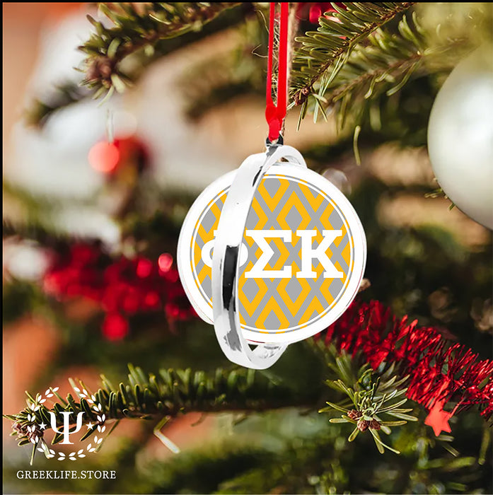 Phi Sigma Kappa Christmas Reversible Flat Round Ornament