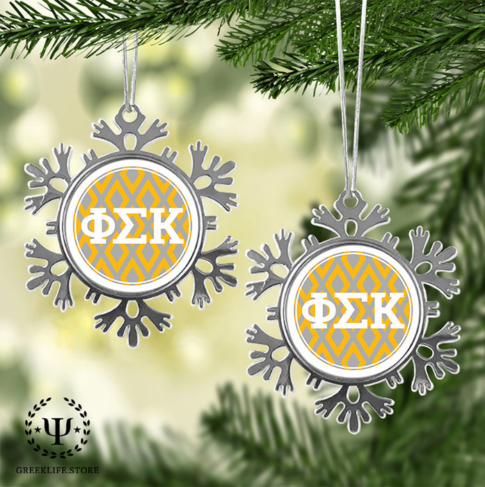 Phi Sigma Kappa Christmas Ornament - Snowflake Metal