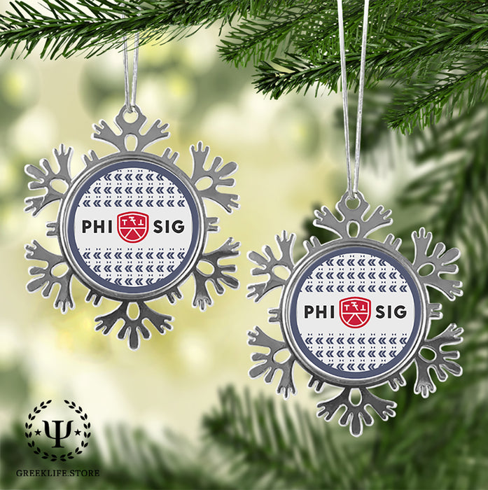 Phi Sigma Kappa Christmas Ornament - Snowflake Metal