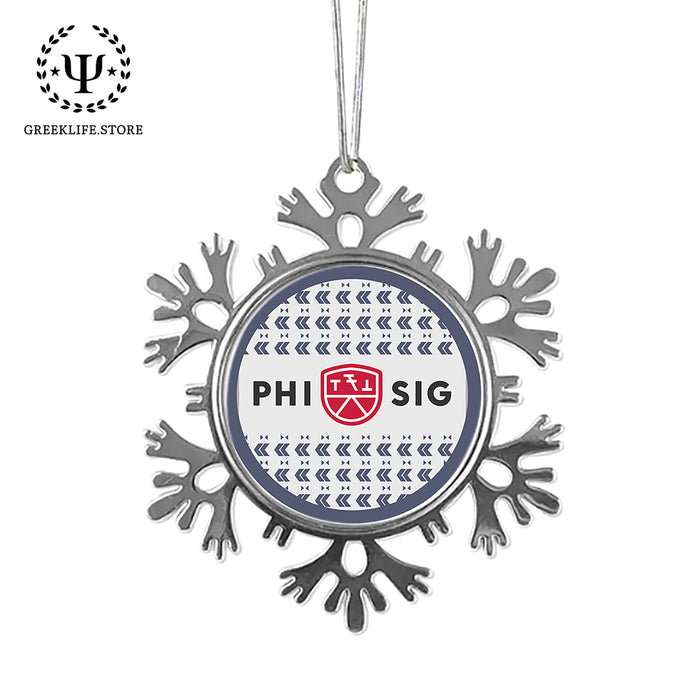Phi Sigma Kappa Christmas Ornament - Snowflake Metal