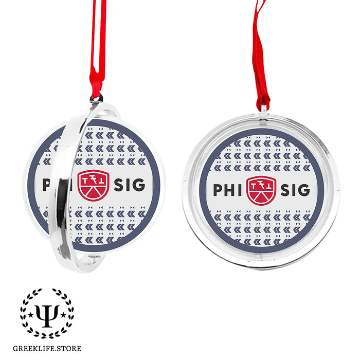 Phi Sigma Kappa Christmas Reversible Flat Round Ornament