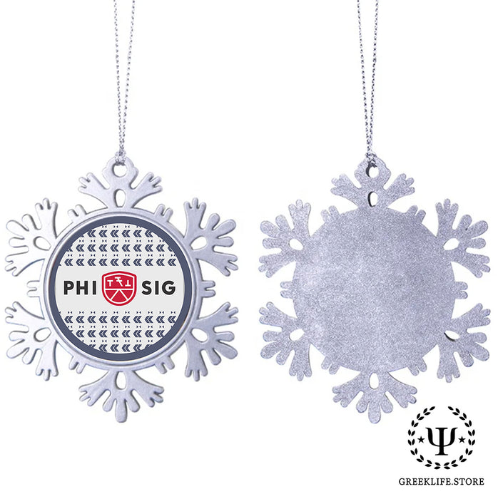 Phi Sigma Kappa Christmas Ornament - Snowflake Metal