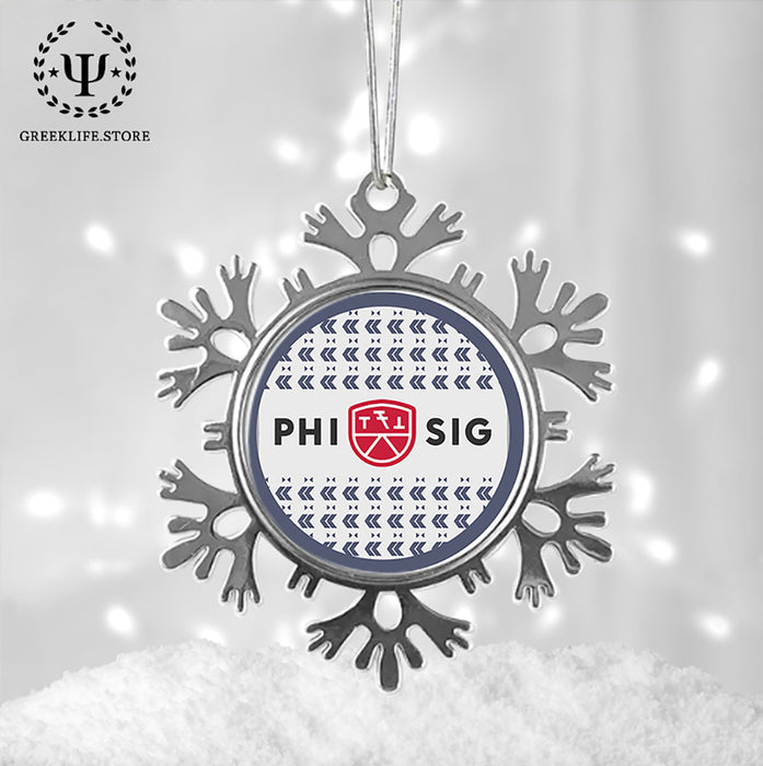 Phi Sigma Kappa Christmas Ornament - Snowflake Metal