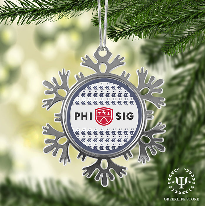 Phi Sigma Kappa Christmas Ornament - Snowflake Metal