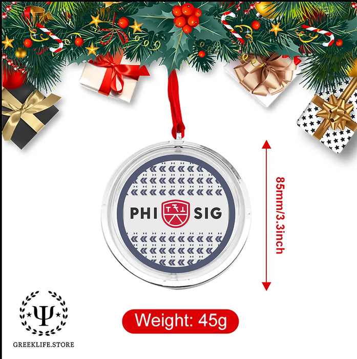 Phi Sigma Kappa Christmas Reversible Flat Round Ornament