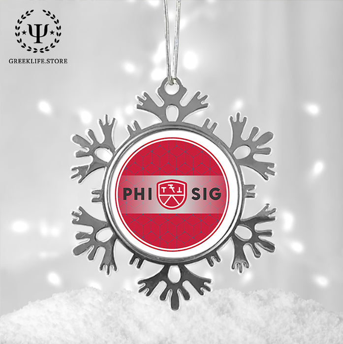 Phi Sigma Kappa Christmas Ornament - Snowflake Metal