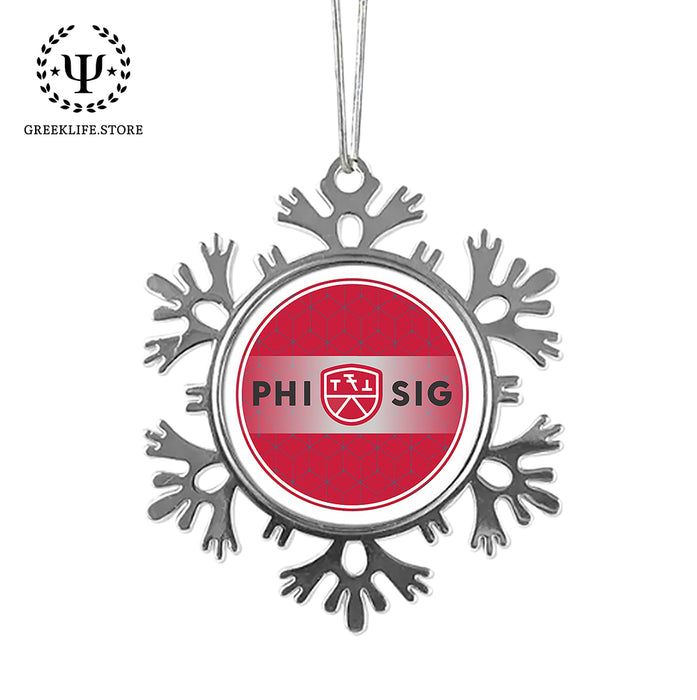 Phi Sigma Kappa Christmas Ornament - Snowflake Metal