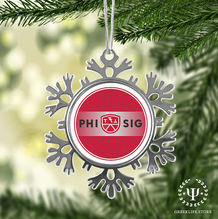 Phi Sigma Kappa Christmas Ornament - Snowflake Metal