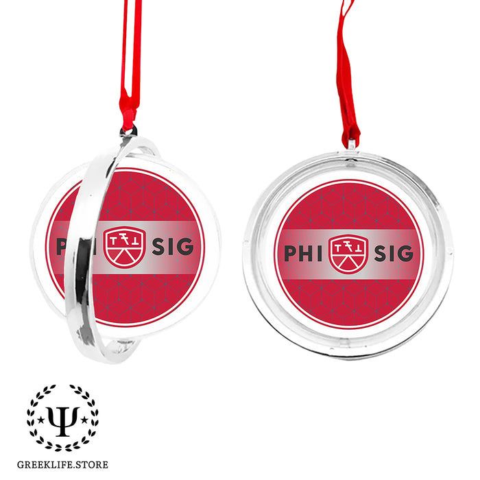 Phi Sigma Kappa Christmas Reversible Flat Round Ornament